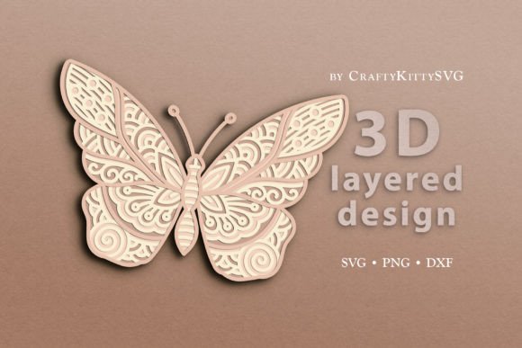 Download Butterfly 3D Laser Cut Template - Laser cut template Collection
