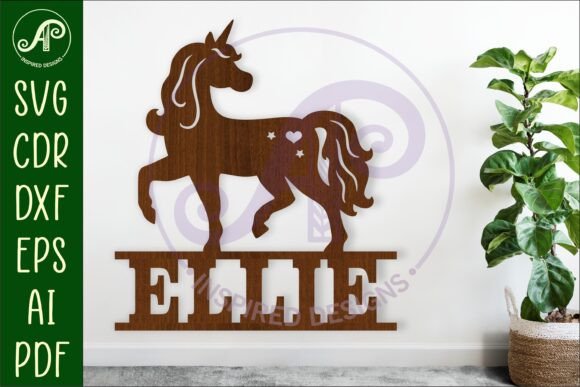 Download Unicorn Name Sign Svg Laser Cut Template - Laser cut template Collection