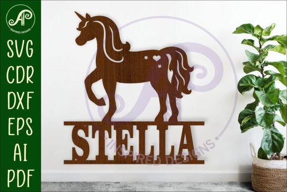 Download Unicorn Name Sign Svg Laser Cut Template - Laser cut template Collection