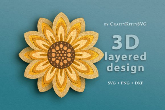 Download Sunflower 3D Laser Cut Template - Laser cut template Collection