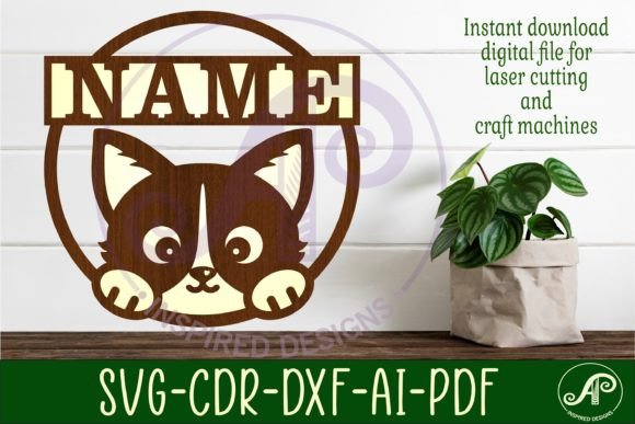 Download Cat Name Sign Svg Laser Cut Template - Laser cut template Collection