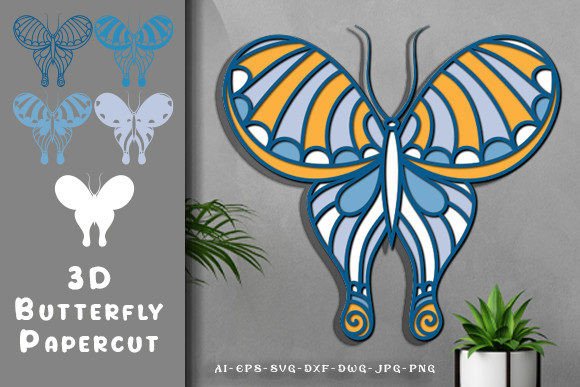 Download 3D Butterfly Laser Cut Template - Laser cut template Collection