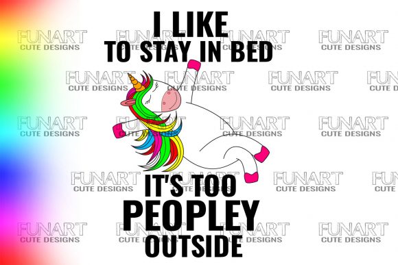 Download I LIKE to STAY in BED,UNICORN DESIGN PNG - Premium Resources
