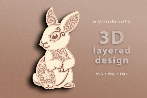 Download Bunny 3D Laser Cut Template - Laser cut template Collection