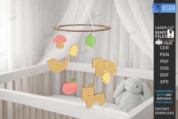 Download Baby Nursery Mobile Laser Cut | Newborn - Premium Resources