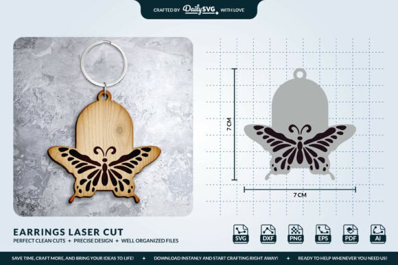 Download Butterfly Keychain Laser Cut Template - Laser cut template Collection