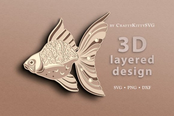 Download Goldfish 3D Laser Cut Template - Laser cut template Collection