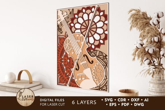 Download VIOLIN 3D Layered Laser Cut Template - Laser cut template Collection